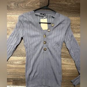 NWT McVanedy Grey Button-Up Sweater